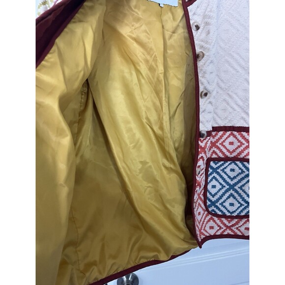FRNCH Paris Multicolour Patchwork Diamond Quilted Jacket XS Boho Indie Retro - Picture 13 of 14